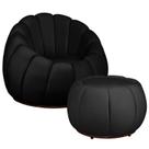 Kit Poltrona Base Giratória e Puff Concha Decorativo Veludo Kit Poltrona Base Giratória e Puff Concha Decorativo Veludo