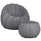 Kit Poltrona Base Giratória e Puff Concha Decorativo Veludo Kit Poltrona Base Giratória e Puff Concha Decorativo Veludo