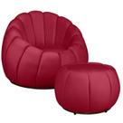 Kit Poltrona Base Giratória e Puff Concha Decorativo Veludo Kit Poltrona Base Giratória e Puff Concha Decorativo Veludo