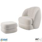 Kit Poltrona Biscuit Bouclé Marfim Base Fixa Com Puff - Daf Kit Poltrona Biscuit Bouclé Marfim Base Fixa Com Puff - Daf