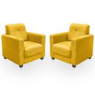 Kit Poltrona Cadeira para Sala Confortável Reforçada Veneza Suede