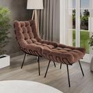 Kit Poltrona Com Puff Costela Adão Confortável Estofada Veludo Sala Decorativa Kit Poltrona Com Puff Costela Adão Confortável Estofada Veludo Sala Decorativa