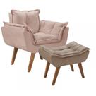 Kit Poltrona Com Puff Opalla Suede D Salla