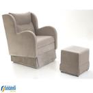 Kit Poltrona de Balanço Suede Bege + Puff - Spazio