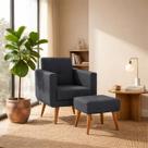 Kit Poltrona Decorativa com Puff Pequim Veludo Matrix Kit Poltrona Decorativa com Puff Pequim Veludo Matrix