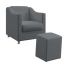 Kit Poltrona Decorativa Estofada Para Sala De Estar Alya E Puff Izar Sued Cinza Aradecor Kit Poltrona Decorativa Estofada Para Sala De Estar Alya E Puff Izar Sued Cinza Aradecor