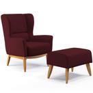 Kit Poltrona Decorativa Milena D02 com Puff Viseo Veludo Marsala D-278 - Lyam Decor