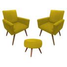 Kit poltrona decorativa nina + puff amarelo Kit poltrona decorativa nina + puff amarelo