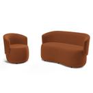 Kit Poltrona e Namoradeira Aisha Orgânica Veludo Terracota - Desk Design