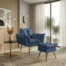 Kit Poltrona e Puff Alice Decorativa Confortável Para Sala Recepção Manicure Quarto Consultório Tecido Suede Kit Poltrona e Puff Alice Decorativa Confortável Para Sala Recepção Manicure Quarto Consultório Tecido Suede