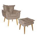 Kit Poltrona e Puff Opala Para Quarto Sala Recepção Suede Capuccino - Ninho Decor Kit Poltrona e Puff Opala Para Quarto Sala Recepção Suede Capuccino - Ninho Decor