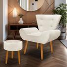 kit poltrona Emila +puff redondo pés palito decorativo kit poltrona Emila +puff redondo pés palito decorativo