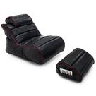 Kit Poltrona Gamer Arcade e Apoio Nobuck Impermeável Enchimento Micropérolas Ergonômico com Porta Controle e Conforto Premium