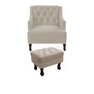 Kit poltrona genesis + puff retrô suede bege