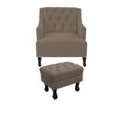 Kit poltrona genesis + puff retrô suede cappuccino