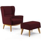 Kit Poltrona Milena D02 Com Puff Viseo Veludo Marsala C-278