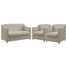 Kit Poltrona Namoradeira e 2 Poltronas Decorativa Para Sala De Estar Alya Bege Aradecor Kit Poltrona Namoradeira e 2 Poltronas Decorativa Para Sala De Estar Alya Bege Aradecor