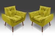 Kit Poltrona Opala Suede Amarelo -CASA DA POLTRONA