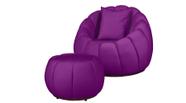 Kit Poltrona + Puff Concha + Almofada Veludo Roxo