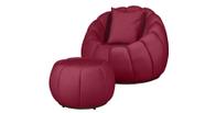 Kit Poltrona + Puff Concha + Almofada Veludo Vermelho