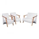 Kit Poltronas E Namoradeira Conjunto Venus Braços material sintético Branco Unidecor