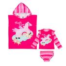 Kit Poncho Atoalhado + Conjunto Menina Proteção Solar Uv