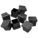 Kit Ponteira Quadrada Interna 20 X 20 Para Pé de Cadeira Mesa Bancos Tubular PVC Preta - 100uni