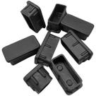 Kit Ponteira Quadrada Interna 20 X 40 Para Pé de Cadeira Mesa Bancos Tubular PVC Preta - 100uni