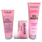 Kit Poran Rosa Mosqueta Cuidados com Corpo e Rosto Porán