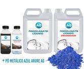 Kit Porcelanato Líquido Metálico Azul Azure AG por M²