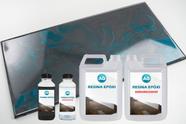 Kit Porcelanato Liquido Metálico Cinza Cetim / Turquesa Pacifico AG por M²