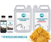 Kit Porcelanato Líquido Metálico Ouro Amarelo AG por M² Kit Porcelanato Líquido Metálico Ouro Amarelo AG por M²