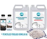 Kit Porcelanato Líquido Metálico Perolado Azul AG por M²