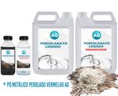 Kit Porcelanato Líquido Metálico Perolado Vermelho AG por M²