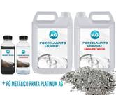 Kit Porcelanato Líquido Metálico Prata Platinum AG por M²