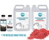 Kit Porcelanato Líquido Metálico Vinho Tinto AG por M²