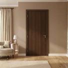 Kit Porta 213x75 Imbuia Batente de 9cm Abertura Direita Premium Idealplac