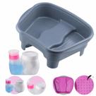 Kit Porta Acetona/Algodão + Bacia Pés Pedestal Pedicure Manicure Salão Beleza Multiuso Relax Dompel