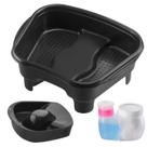 Kit Porta Acetona/Algodão Tigela Mão Bacia Pés Pedestal Pedicure Manicure Salão Beleza Relax Dompel - Preta Kit Porta Acetona/Algodão Tigela Mão Bacia Pés Pedestal Pedicure Manicure Salão Beleza Relax Dompel - Preta