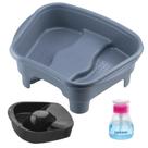 Kit Porta Acetona Tigela Mão Bacia Pés Pedestal Pedicure Manicure Salão Beleza Relax Dompel - Cinza Kit Porta Acetona Tigela Mão Bacia Pés Pedestal Pedicure Manicure Salão Beleza Relax Dompel - Cinza