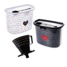 Kit Porta Café e Filtro Pote de Açúcar e Suporte Coador Plasútil