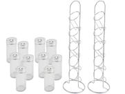 Kit Porta Condimento Com Suporte Vertical e 10 Potes De Vidro
