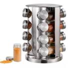 Kit Porta Condimento Giratório Inox/Vidro Grande