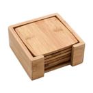 Kit Porta Copos De Bambu Quadrado 06 Peças - Oikos