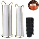 Kit Porta Copos Descartável De Mesa Café Chá Água 50/80/200ml Suporte Organizador Dourado - Future