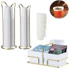 Kit Porta Copos Descartável De Mesa Café Chá Água 50/80/200ml Suporte Porta Sachês Dourado - Future