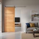Kit Porta de Correr Completa BBB 80x210cm em Madeira Maciça Tauari Uniqdoor