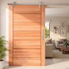 Kit Porta de Correr Completa BBB 90x210cm em Madeira Maciça Angelim Uniqdoor