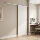 Kit Porta de Correr em MDF com Trilho de Alumínio Branco 210x82cm Eucaplac Branco Kit Porta de Correr em MDF com Trilho de Alumínio Branco 210x82cm Eucaplac Branco