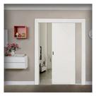 Kit Porta de Correr Madeira Lisa 210x90x3,5cm Laca Moldufama